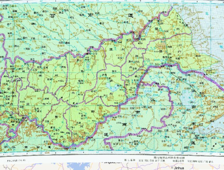 中国唐朝时期淮南道历史地图