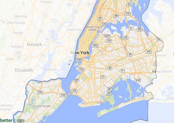 OSM 数据的纽约市地图