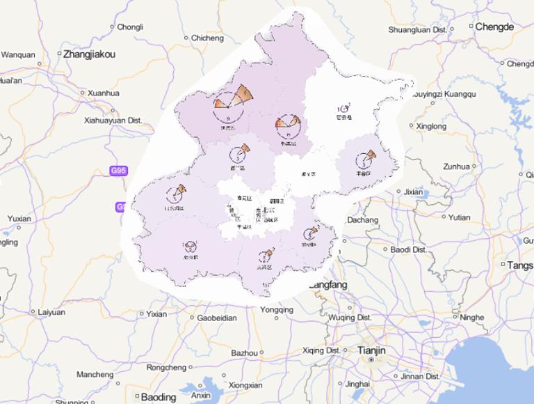 2014年北京市分灾种灾害频次分布在线地图