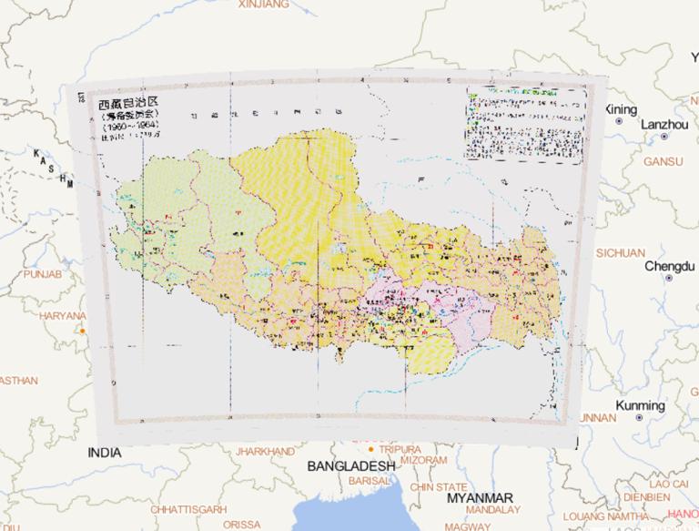 中国西藏自治区行政区划（1960~1964年）在线历史地图