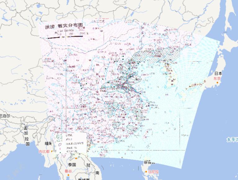 中国元朝洪涝、雹灾分布在线地图