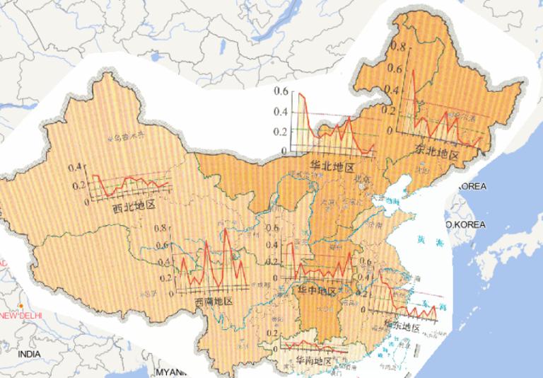 2014年中国分地区干旱灾害灾情指数时空分布在线地图