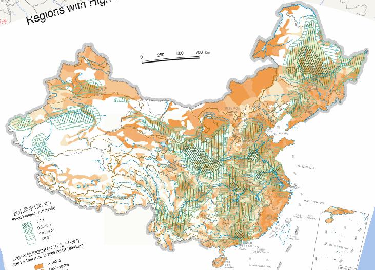 中国高频度水灾区历史地图（1912年至1949年）