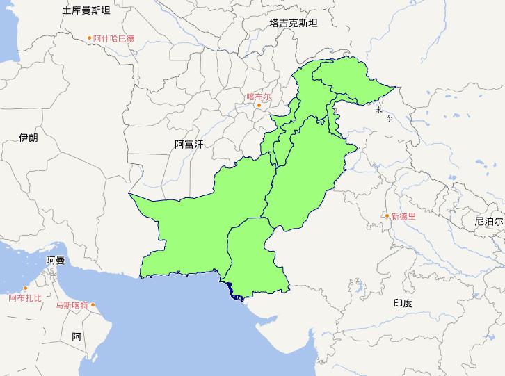 巴基斯坦1级行政界限