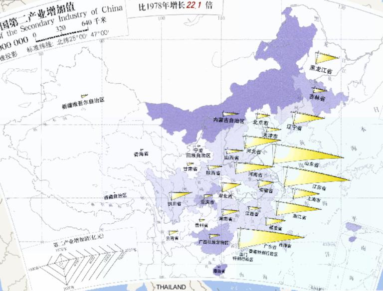 中国第二产业增加值在线地图