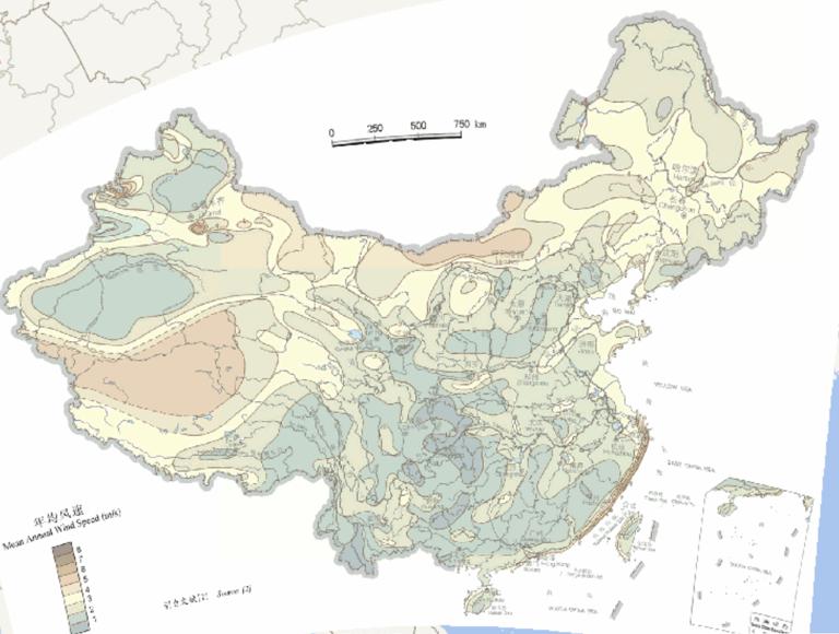中国年均风速在线地图