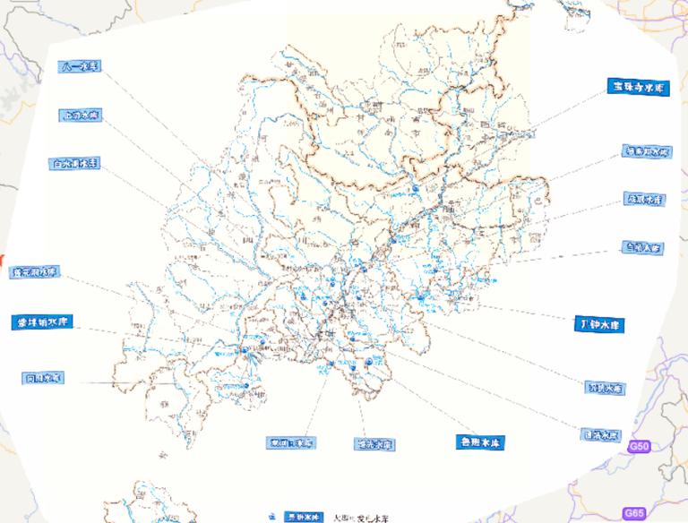 中国汶川灾区主要大中型水库在线地图