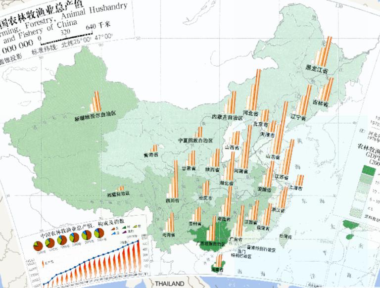 中国农林牧渔业总产值在线地图