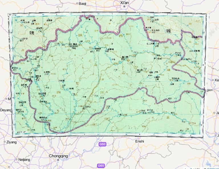 中国南北朝时期南朝齐梁州、秦州历史地图