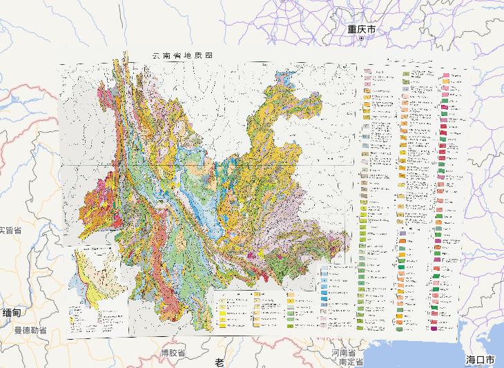 中国云南省地质在线地图