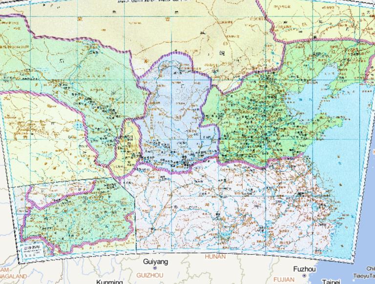 中国东晋十六国时期后秦，后燕，西秦，后凉，魏历史地图
