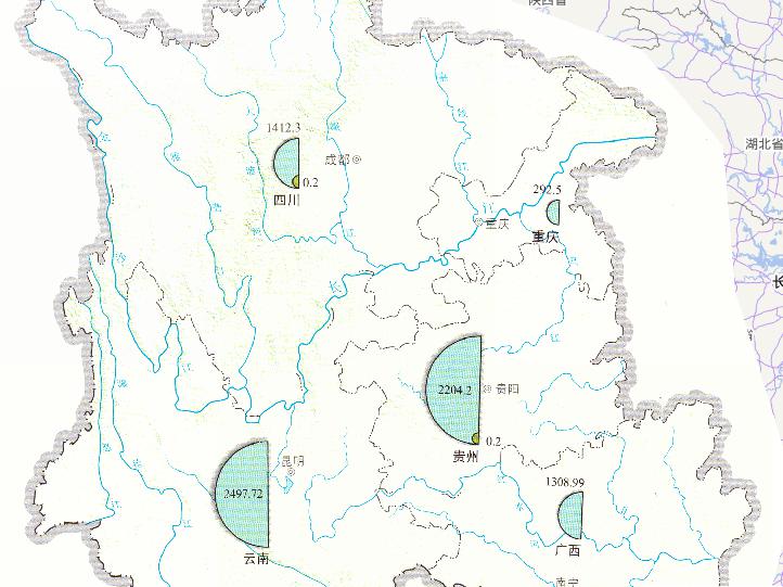 2010年中国西南旱灾受灾人口在线地图