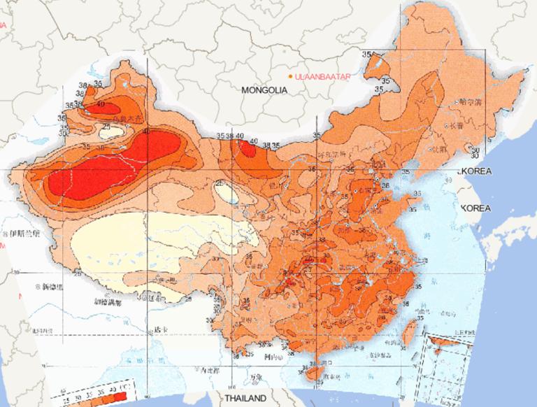 1981-2010年中国平均年最高气温在线地图