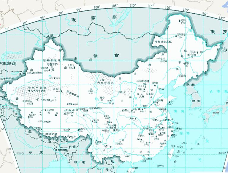 中华人民共和国自然地理版(1:3500万)在线地图