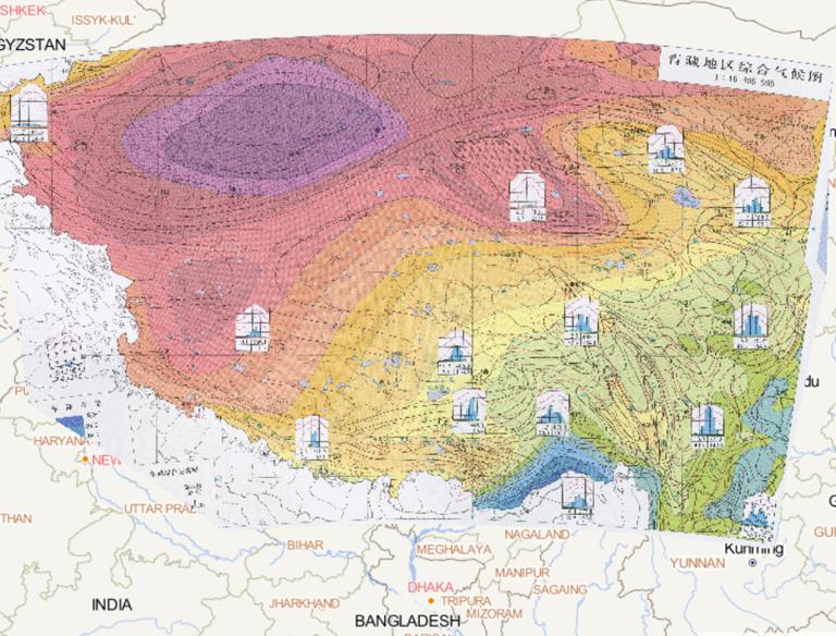 中国青藏地区综合气候在线地图