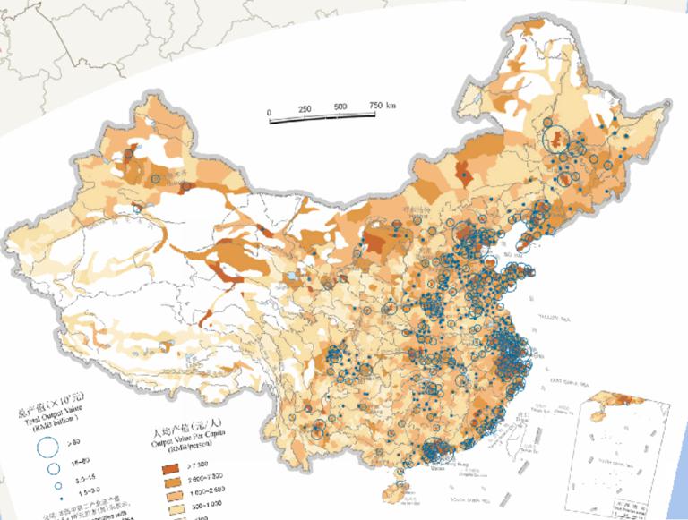 中国第二产业产值（2000年）在线地图
