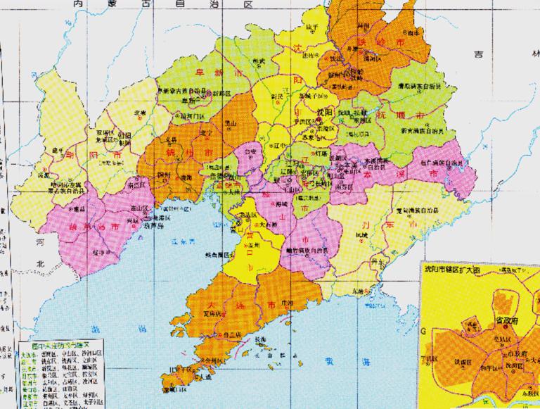 中国辽宁省行政区划（1984~1999年）在线历史地图