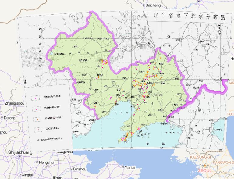 中国辽宁省地下肥水分布在线地图