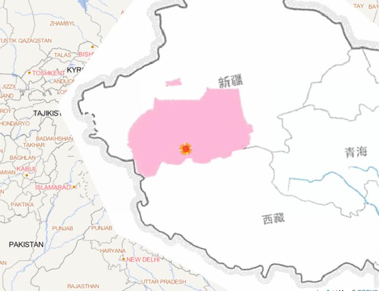 2014年新疆于田“2.12”7.3级地震灾害分布在线地图
