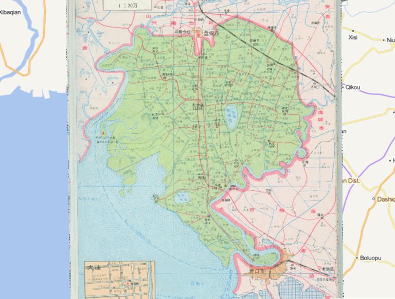 辽宁省盘锦市大洼县1995年地图