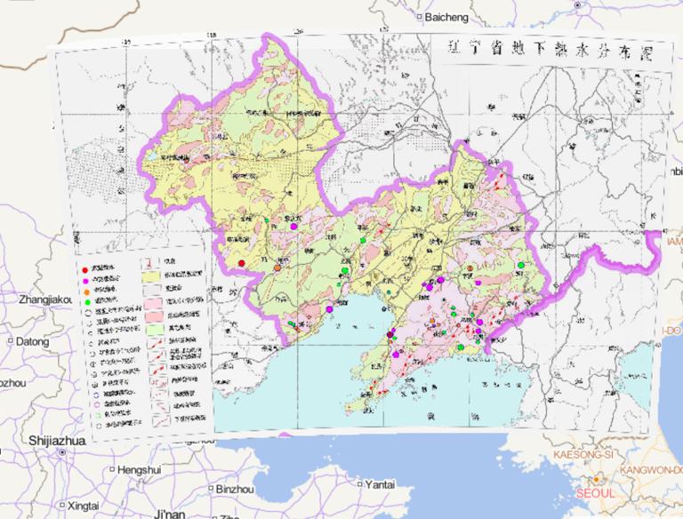 中国辽宁省地下热水分布在线地图