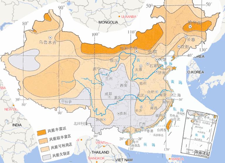 中国风能资源分布在线地图