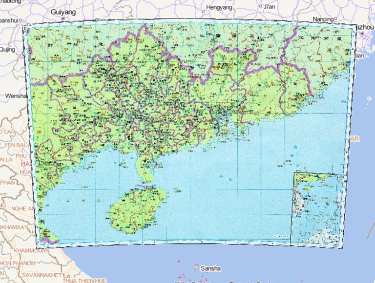 中国唐朝时期岭南道东部历史地图