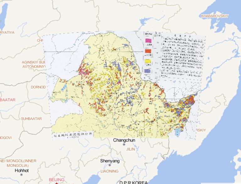 中国东北地区北部荒地分布在线地图