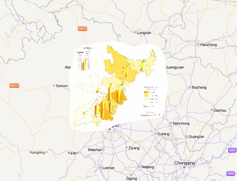 中国汶川极重灾区耕地在线地图