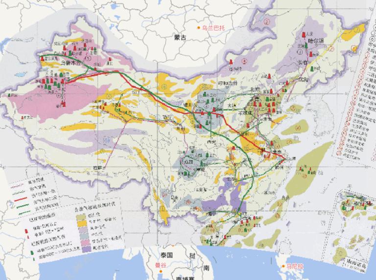 中国石油、天然气分布在线地图