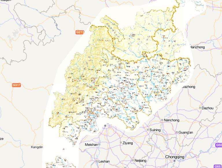 中国汶川灾区水利设施在线地图