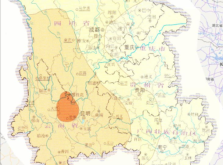 2010年3月中国西南旱灾水文气象干旱过程在线地图