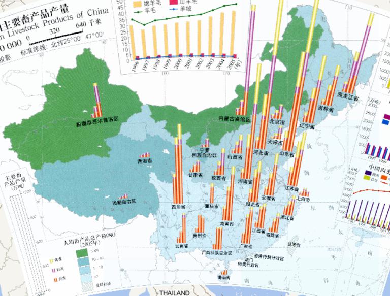 中国主要畜产品产量在线地图