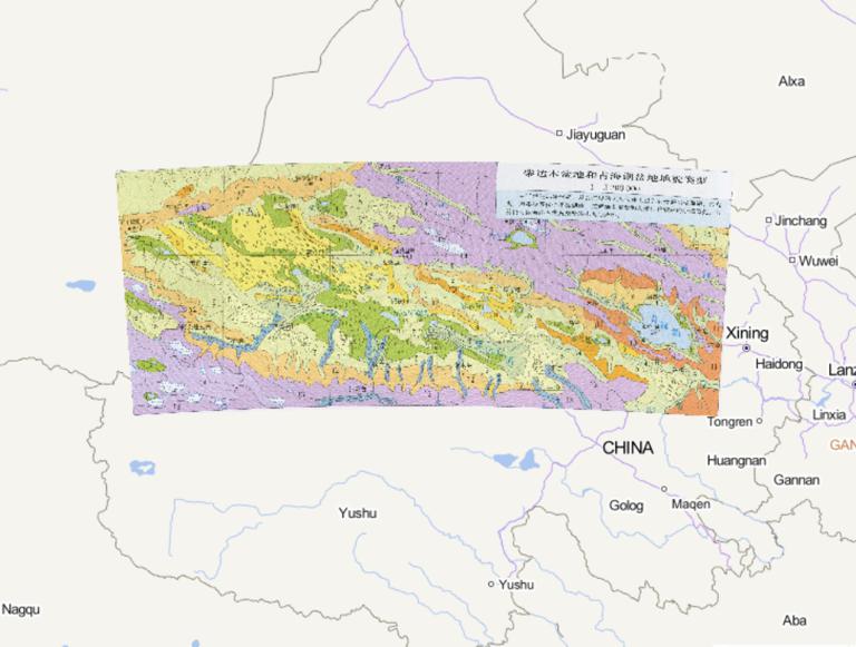中国柴达木盆地和青海湖盆地地貌类型在线地图