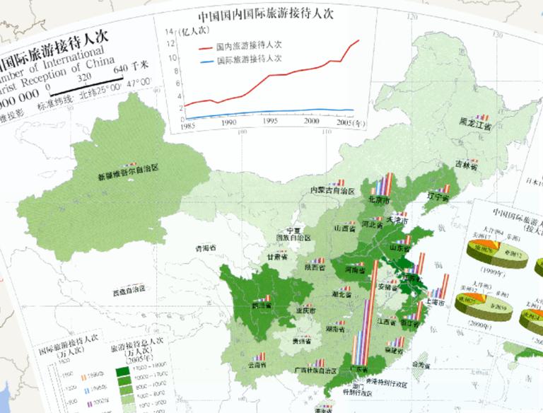 中国国际旅游接待人次在线地图
