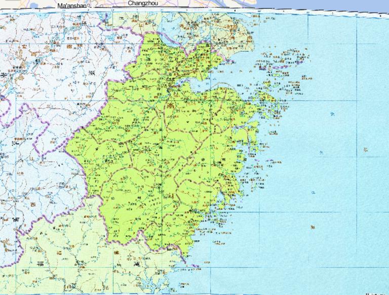 中国清朝时期浙江历史地图