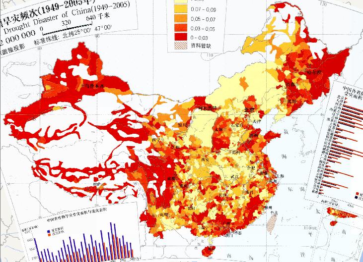 1949-2005年中国旱灾频次在线地图