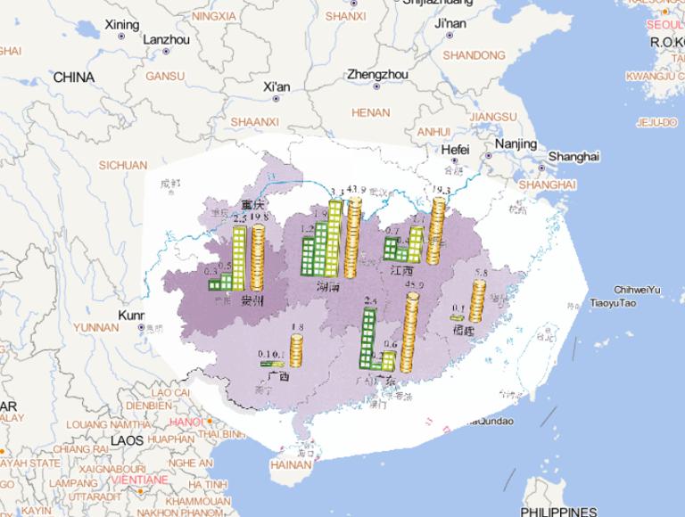 2014年5月中下旬长江以南洪涝灾害房屋倒损和经济损失情况在线地图