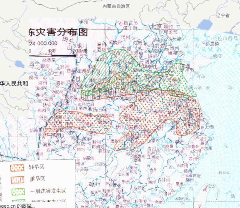 中国隋唐五代时期干旱、冷冻灾害分布在线地图