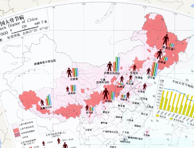 中国大骨节病分布（1:3200万）在线地图