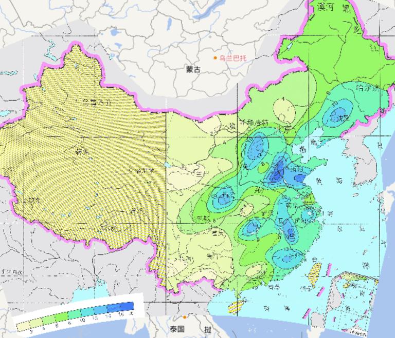 中国近500年旱涝灾害大涝级频率在线地图