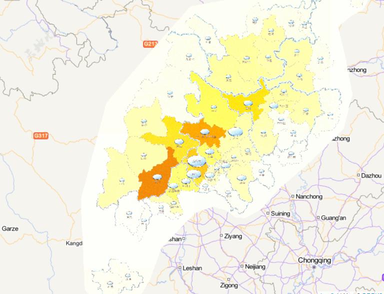 中国汶川灾区综合灾情在线地图