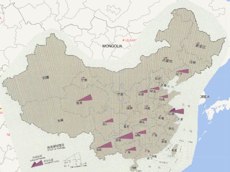 2016年中国风雹灾害分省房屋倒损情况在线地图