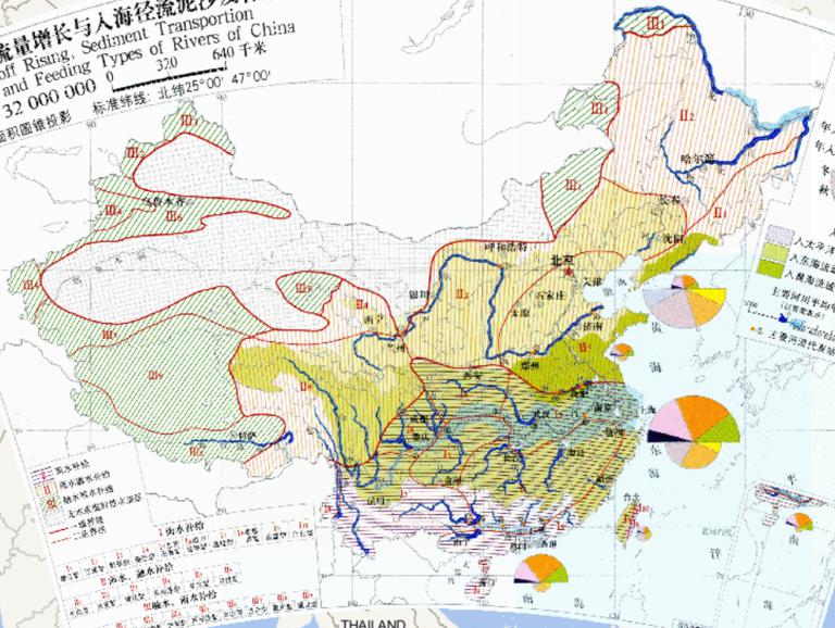 中国河流径流量增长与入海径流泥沙及补给类型在线地图