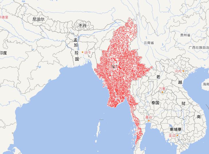 缅甸联邦共和国水域路线