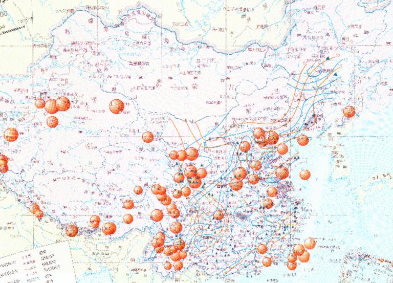 中国清朝干旱、洪涝、地震、地质灾害在线地图