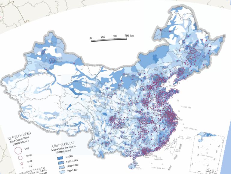 中国第三产业产值在线地图（2000年）