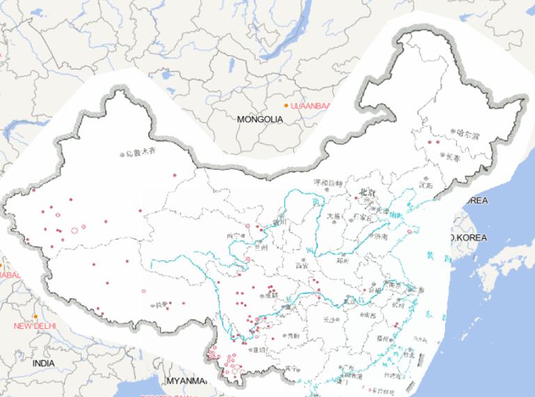 2014年全国地震灾害发生频次分布在线地图