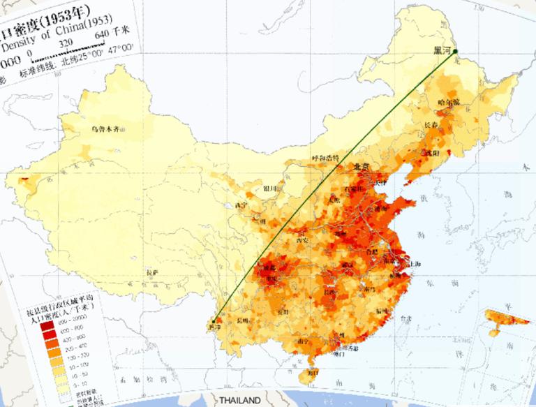 1953年中国人口密度在线地图