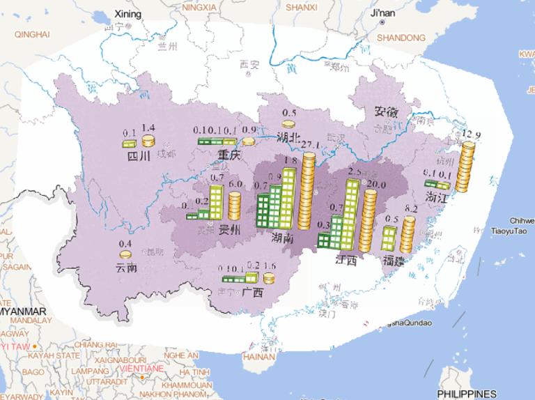 2014年6月中下旬南方洪涝灾害房屋倒损和经济损失情况在线地图